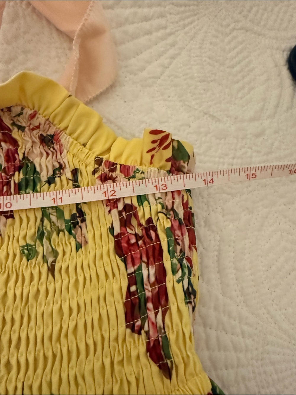Floral Patchwork Smocked Tie Strap Cottagecore Prairie Maxi Dress Small - Picture 7 of 7
